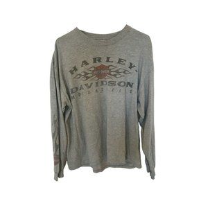 Harley Davidson Gray Long Sleeve Tee Shirt Men's Size XL
